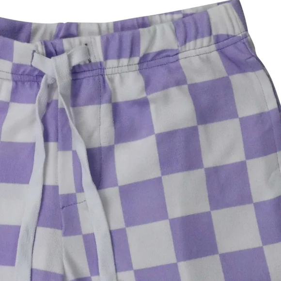 Purple Checkered Men's Shorts - Picture 2 of 8